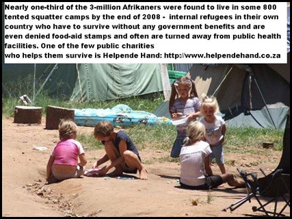 AfrikanerPoor children in tent towns Joppie Ruach DisMosOnsEieMenseDieFacebook
