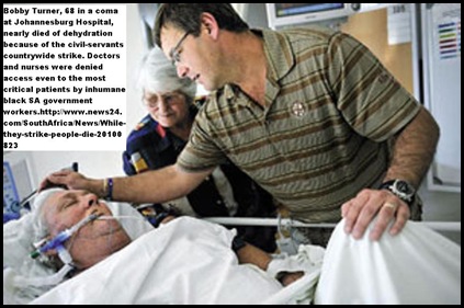 Turner Bobby 68 nearly died comatose DENIED TREATMENT JOBURG HOSPITAL STRIKING