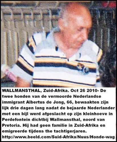 DeJong Albertus 66 Nederlands Emigrant met bijl afgeslacht Oct252010 hond houdt wacht bij lijk