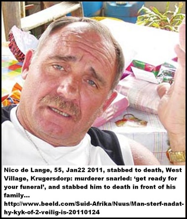 DE LANGE NICO 55 Krugersdorp West Village stabbed to death Jan232011