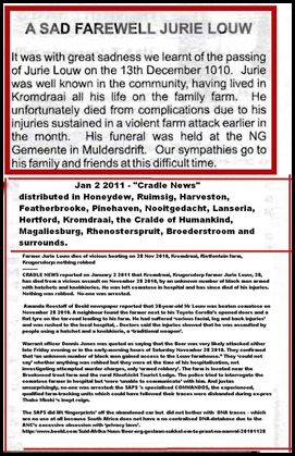 Louw Jurie Kromdraai Krugersdorp attack nothing robbed Nov282010 DIES OF INJURIES3