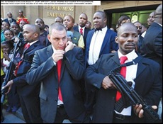 HATESPEECH CASE MALEMA BODY GUARD MACHINEGUNS JUDGE ORDERED REMOVED FROM COURTROOM APR132011