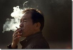 A Chinese enjoying smoking