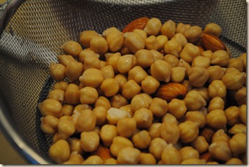 chickpeas and almonds drained