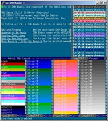 Emacs22.2 256 colors with  screen on lenny box from PuTTY.jpg