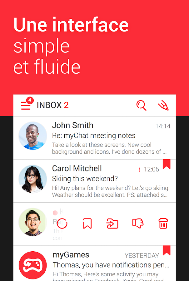 myMail - appli mail gratuite - screenshot