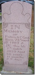 Gravestone for Frederick C. Goeb (Click to Enlarge)