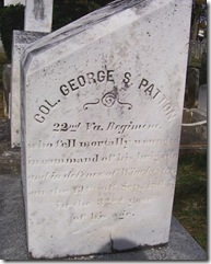 Grave stone inscription for Col. George S. Patton