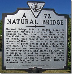 Natural Bridge Marker A-72 (Click to Enlarge)