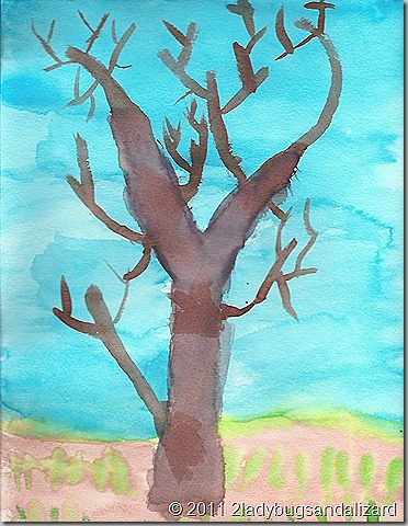 winter tree watercolor