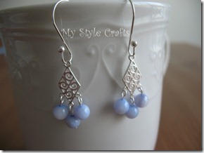 Swirly Blue Earrings1 - watermarked artfire