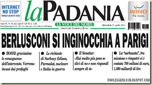 La Padania di oggi censurata - Nonleggerlo