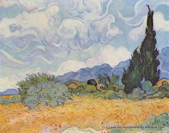  Un champ de blé avec cyprès par Vincent van Gogh 