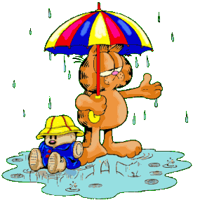 Garfield lloviendo