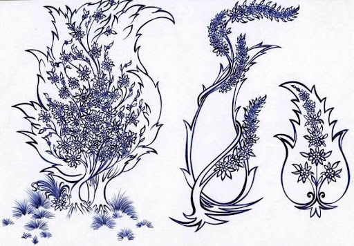 seyyed amin nabipoor اثر سید امین نبی پور درخت سرو و درخت پر شکوفه و بوته گل   در شکل پنج (5) می بینیم که چگونه نقاشی زیبا و سنتی درخت پر شکوفه و گل در کنار درخت سرو خوش قد و قامت ، با خلاصه شدن به یک گل ختایی خیلی قشنگ تبدیل شده است.  در شکل پنج (5) می بینیم که چگونه نقاشی زیبا و سنتی درخت پر شکوفه و گل در کنار درخت سرو خوش قد و قامت ، با خلاصه شدن به یک گل ختایی خیلی قشنگ تبدیل شده است.  طراحی با خودکار روی کاغذ درخت درختی درختان سرو سروی سروان سروانه درختچه گل شکوفه غنچه برگ ساقه ریشه تنه چوب شاخه چمن علف علوفه سبزه سبزی سرسبزی اثر سید امین نبیپور cypress-blossom-motif