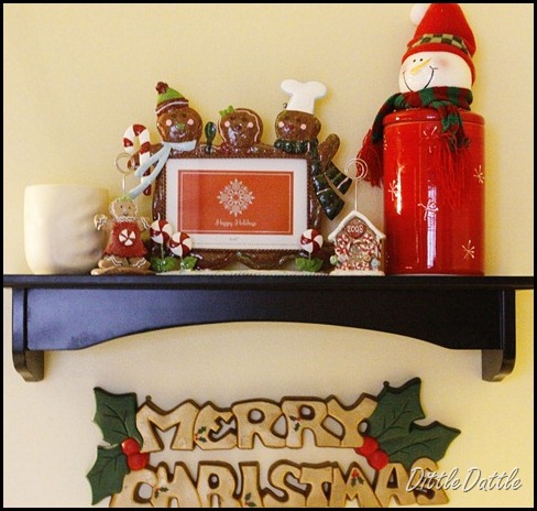 Christmas holiday kitchen shelf