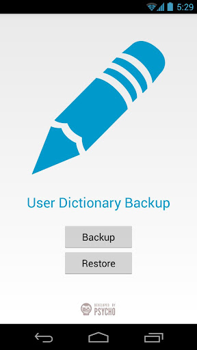 User Dictionary Backup