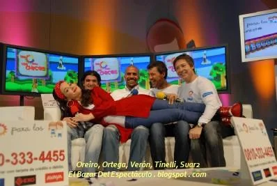 Oreiro, Ortega, Verón, Tinelli, Suar2.jpg