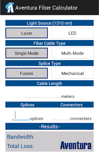 Aventura Fiber Calculator