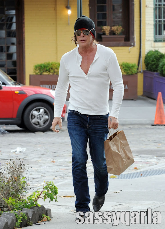 Mickey Rourke Chooses An Odd Look in NYC!