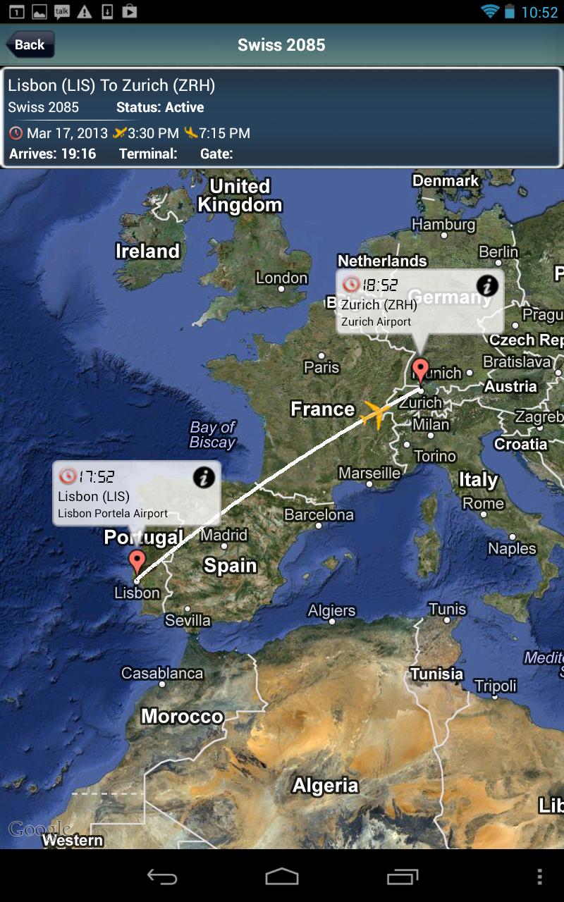 Android application Zurich Airport (ZRH) Info + Flight Tracker screenshort