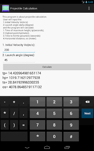 【免費教育App】Projectile Calculation-APP點子