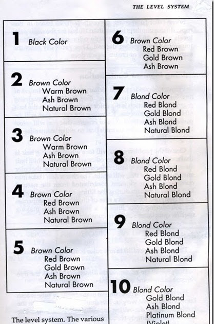 Hair Colour Numbering System