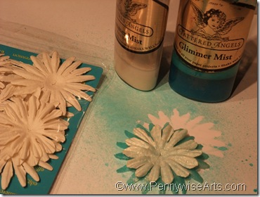 7. Spray color and shimmer on white flowers