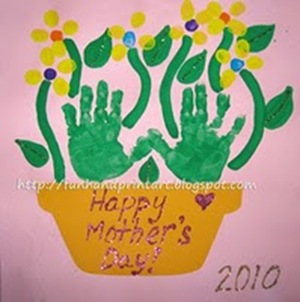 mother's day handprint flowerpot