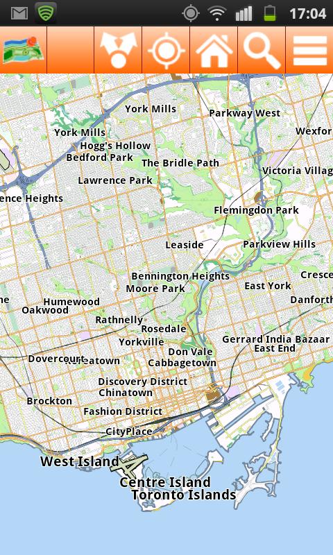 Toronto Offline mappa Map Screen 3