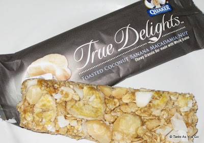 Quaker True Delights - Toasted Coconut Banana Macadamia Nut Bar - Photo by Taste As You Go