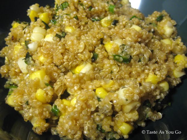 Quinoa with Corn, Scallions, and Mint | Taste As You Go