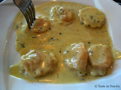 Sweet Potato Ravioli with Sage Cream at Salute in Hartford, CT - Photo by Taste As You Go