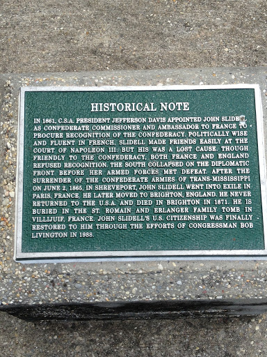 John Slidell Historical Marker