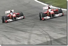 Le due Ferrari al gran premio di Germania 2010
