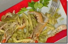 Strozzapreti piccanti con scampi e carciofi