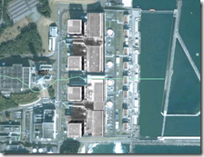 Centrale nucleare di Fukushima vista da Google Earth