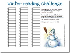 winter reading chart