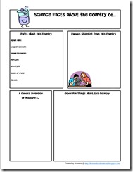 Science Country Factsheet Notebooking Page