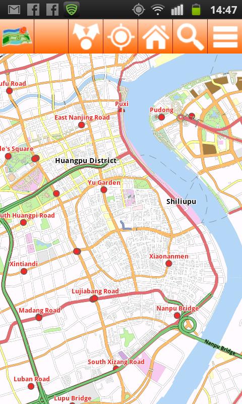 Shanghai Offline mappa Map Screen 2