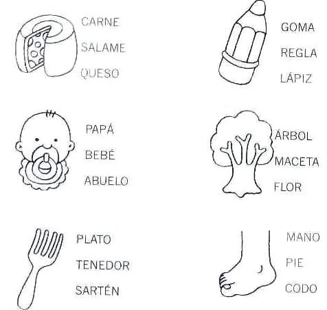 EJERCICIOS DE PALABRAS CON DIBUJOS