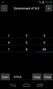 Square matrix determinant