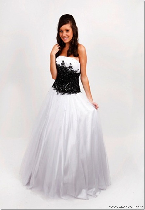 Larissa, also in Turquoise & White or Pink & White-Prom dress and ballgown