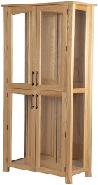 Oak Glass Door Bookshelves