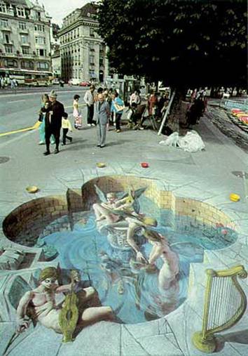 Amazing 3D Drawing of a Chalk Guy