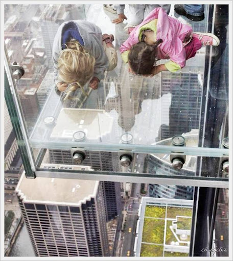 Glass Balcony of Sears Tower in Chicago