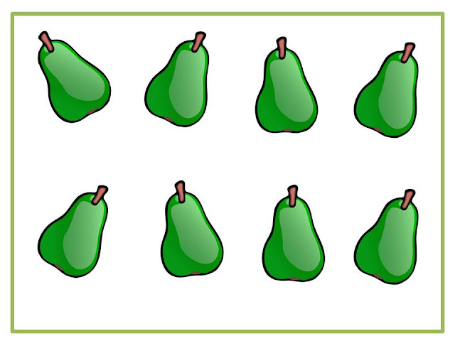 FRUTAS Y NUMEROS FICHAS PARA IMPRIMIR Y RELACIONAR