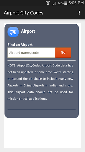 Airport City Codes Data