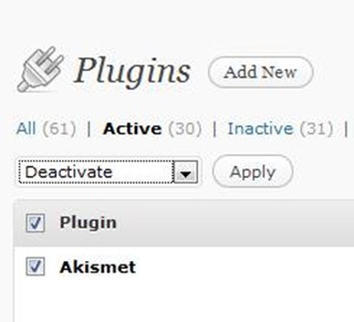deactivate all plug-ins WordPress