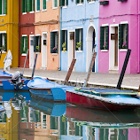 Burano Italy canal reflections by Gale Perry -  